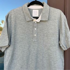 Billy Reid Grey Microstripe Pocket Polo XL